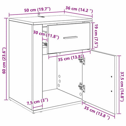 Nachttisch Altholz 35 x 50 x 60 cm Holzwerkstoff