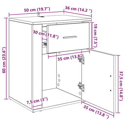 Nachttisch Altholz 35 x 50 x 60 cm Holzwerkstoff