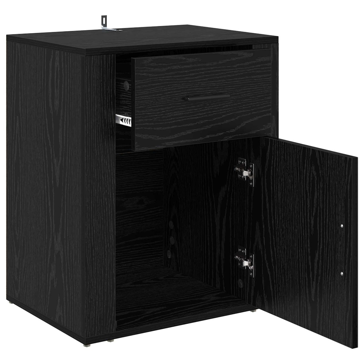 Nachttisch Schwarz Eichen-Optik 35 x 50 x 60 cm Holzwerkstoff