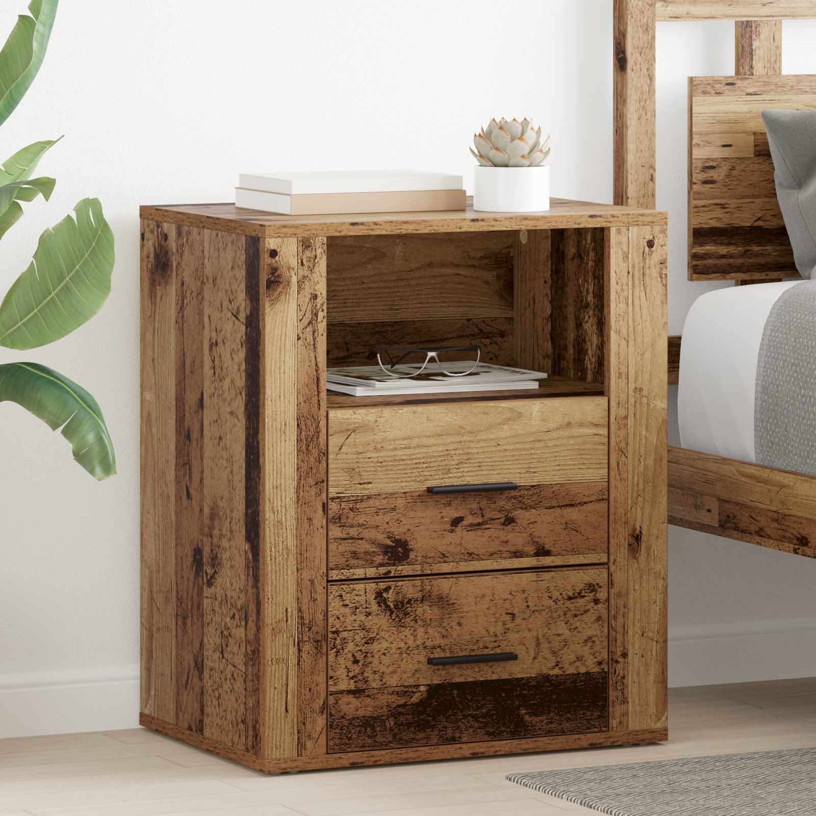 Nachttisch Altholz 35 x 50 x 60 cm Holzwerkstoff