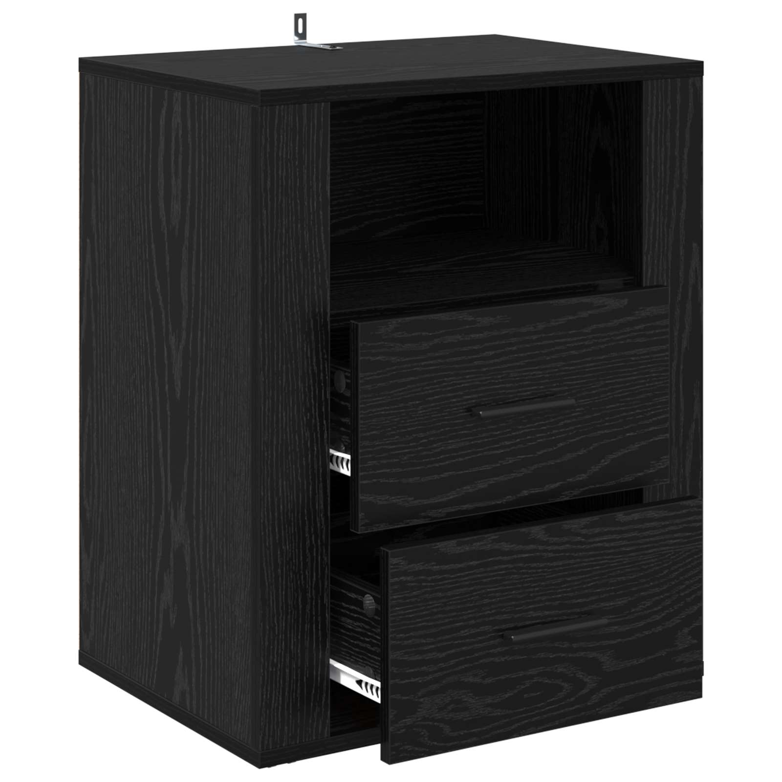 Nachttisch Schwarz Eichen-Optik 35 x 50 x 60 cm Holzwerkstoff