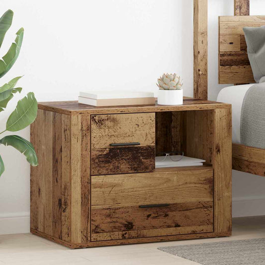 Nachttisch mit Schubladen Altholz 60 x 36 x 45 cm Holzwerkstoff
