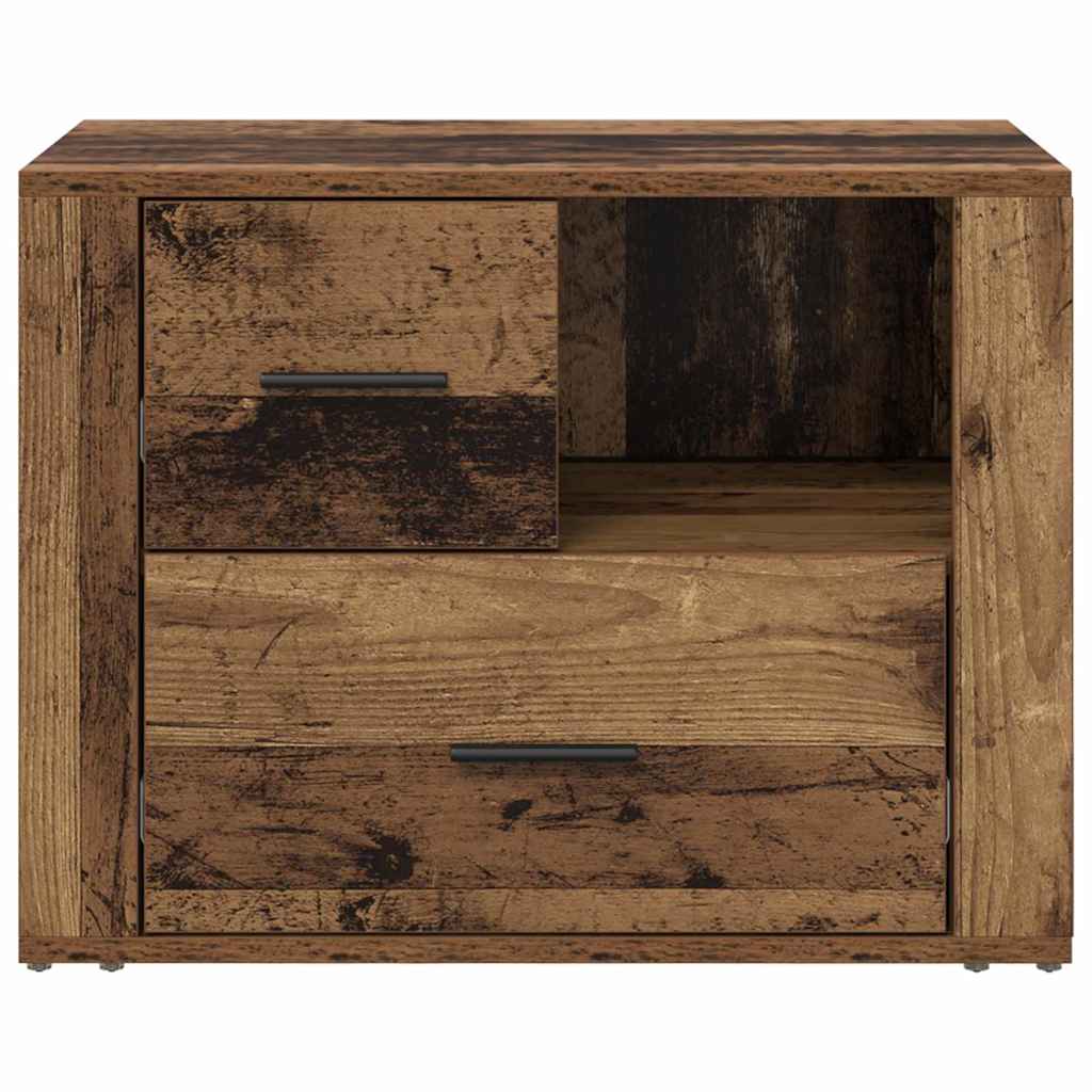 Nachttisch mit Schubladen Altholz 60 x 36 x 45 cm Holzwerkstoff