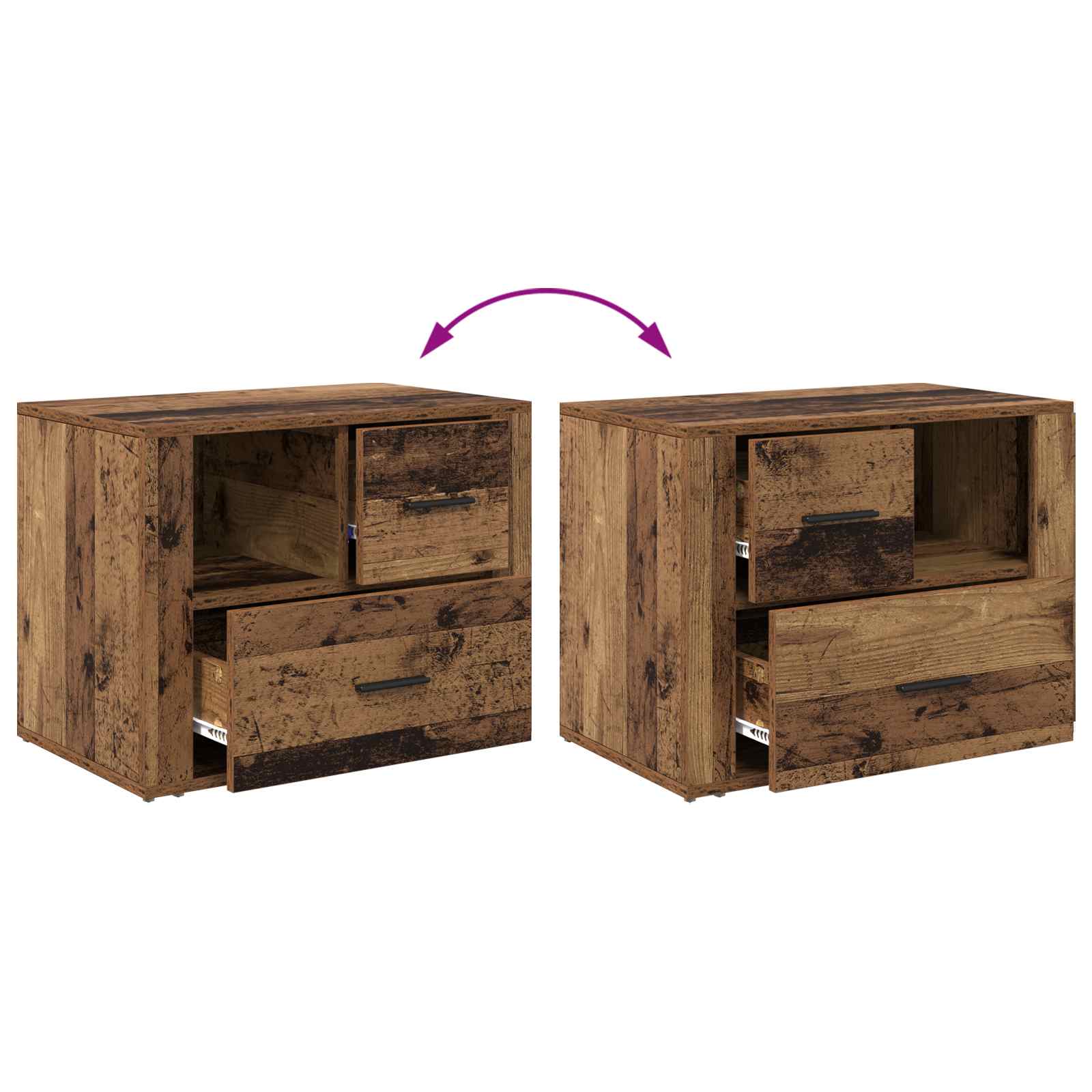 Nachttisch Altholz 35 x 60 x 50 cm Holzwerkstoff