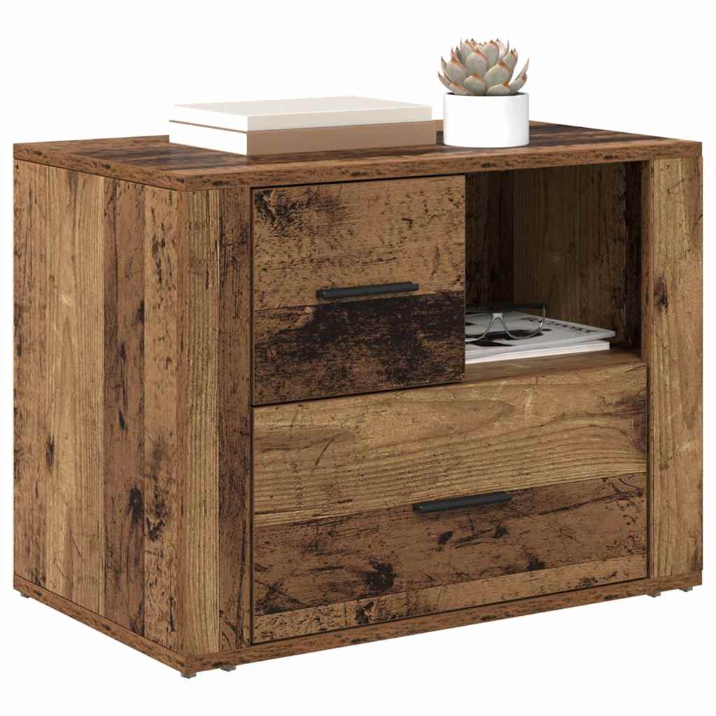 Nachttisch mit Schubladen Altholz 60 x 36 x 45 cm Holzwerkstoff