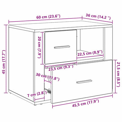 Nachttisch Altholz 35 x 60 x 50 cm Holzwerkstoff