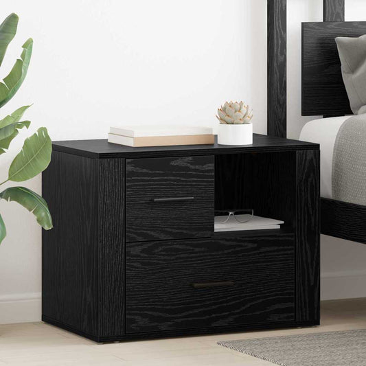 Nachttisch Schwarz Eichen-Optik 60 x 36 x 45 cm Holzwerkstoff