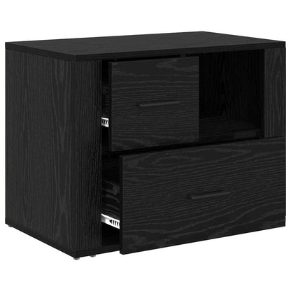 Nachttisch Schwarz Eichen-Optik 35 x 60 x 50 cm Holzwerkstoff
