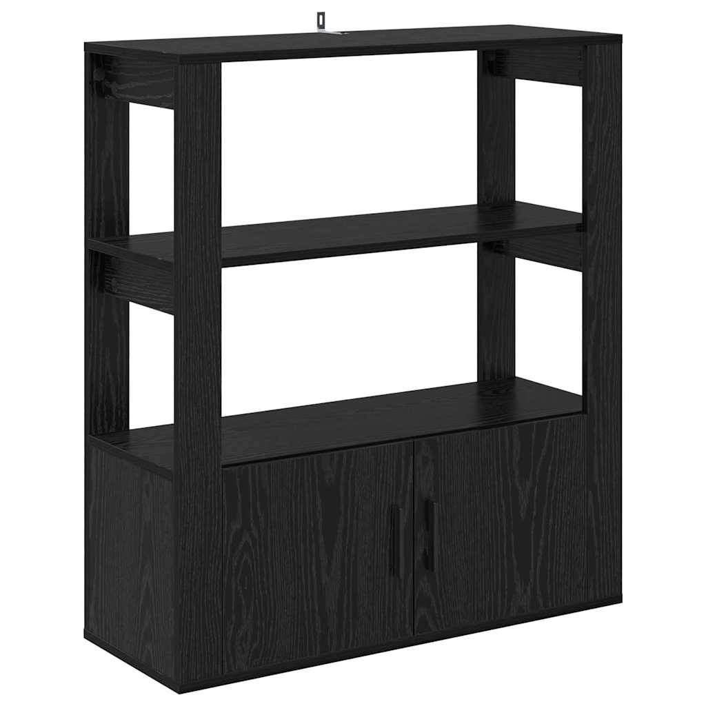 Sideboard Schwarz Eichen-Optik 30 x 80 x 90 cm Holzwerkstoff