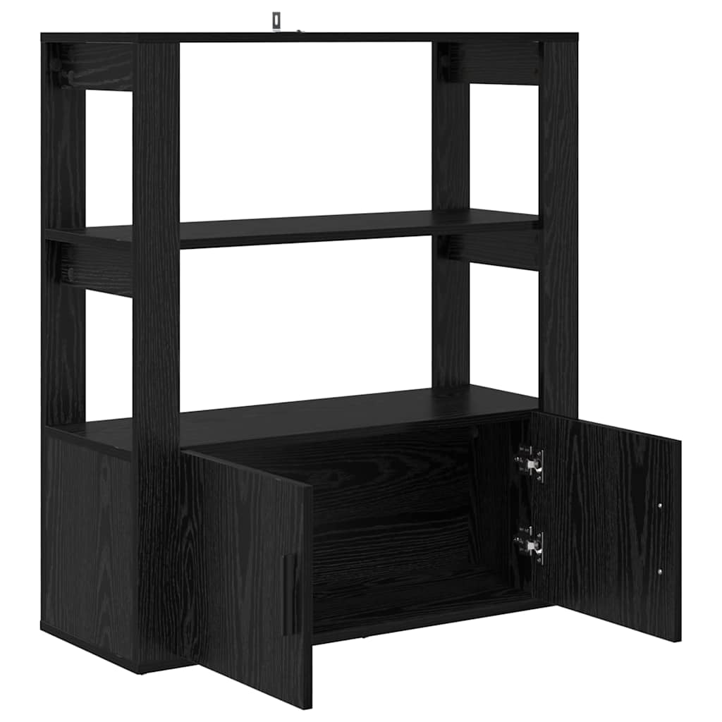 Sideboard Schwarz Eichen-Optik 30 x 80 x 90 cm Holzwerkstoff