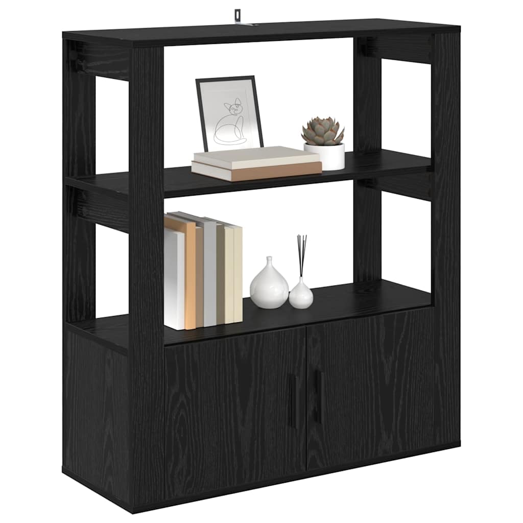 Sideboard Schwarz Eichen-Optik 30 x 80 x 90 cm Holzwerkstoff