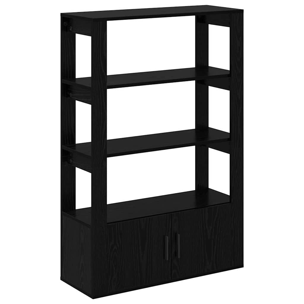 Sideboard Schwarz Eichen-Optik 30 x 80 x 119.5 cm Holzwerkstoff