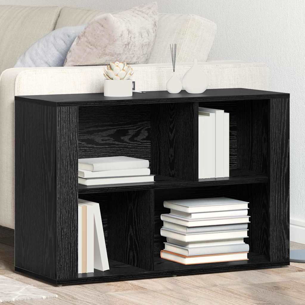 Sideboard Schwarz Eichen-Optik 80 x 30 x 53 cm Holzwerkstoff