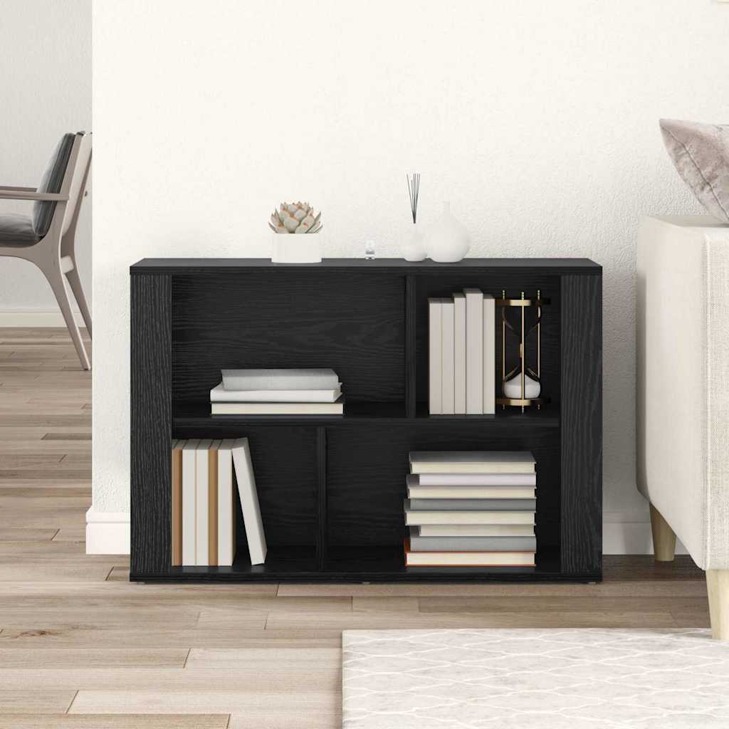Sideboard Schwarz Eichen-Optik 80 x 30 x 53 cm Holzwerkstoff