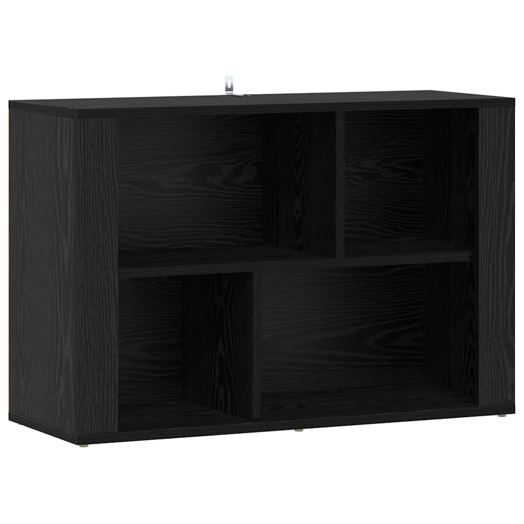 Sideboard Schwarz Eichen-Optik 80 x 30 x 53 cm Holzwerkstoff