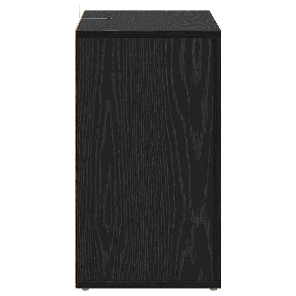 Sideboard Schwarz Eichen-Optik 80 x 30 x 53 cm Holzwerkstoff