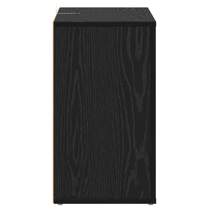 Sideboard Schwarz Eichen-Optik 80 x 30 x 53 cm Holzwerkstoff