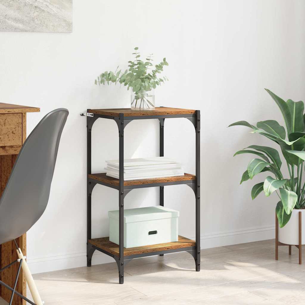 Bücherregal Altholz 40 x 33 x 70,5 cm Verbundholz und Eisen