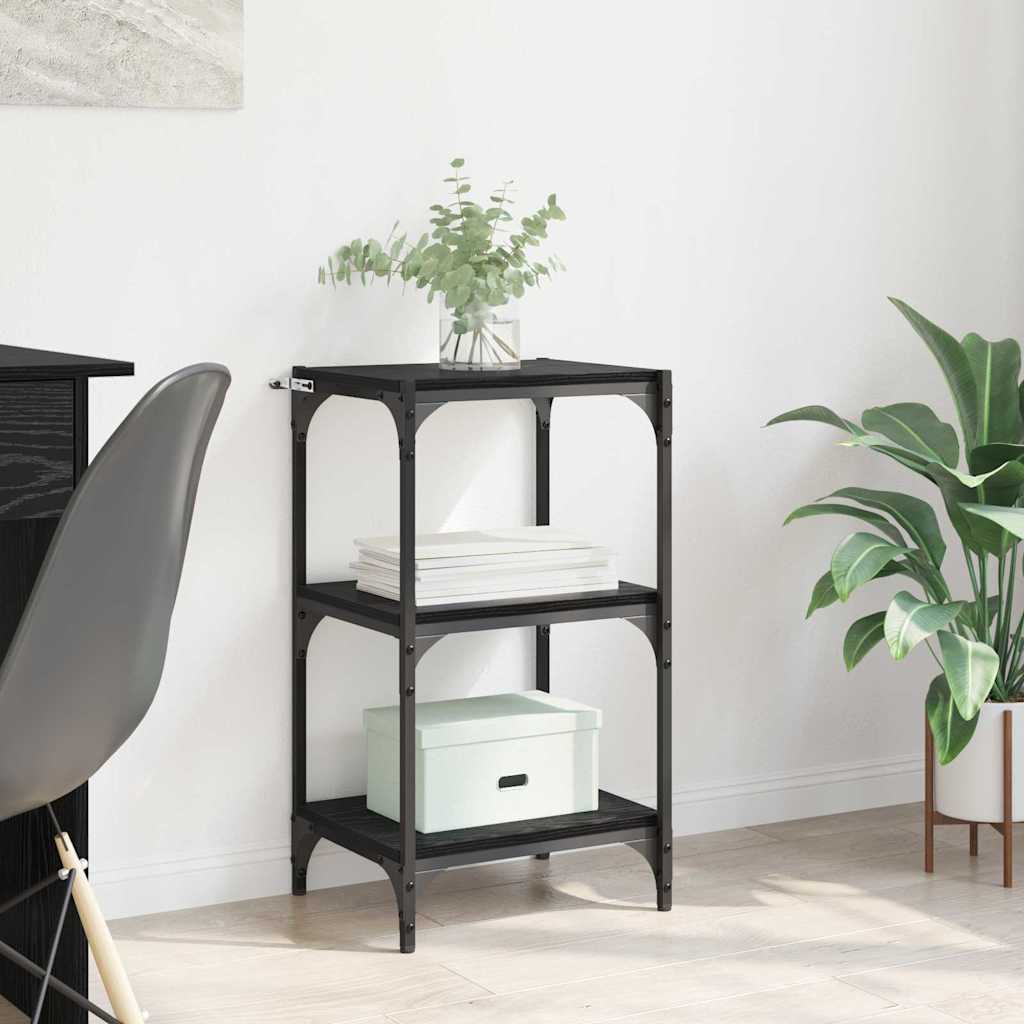 Bücherregal Schwarz Eichen-Optik 40 x 33 x 70,5 cm