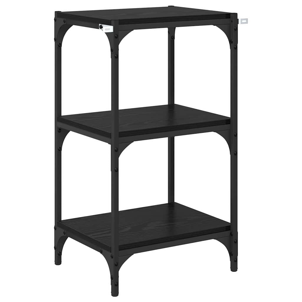 Bücherregal Schwarz Eichen-Optik 40 x 33 x 70,5 cm