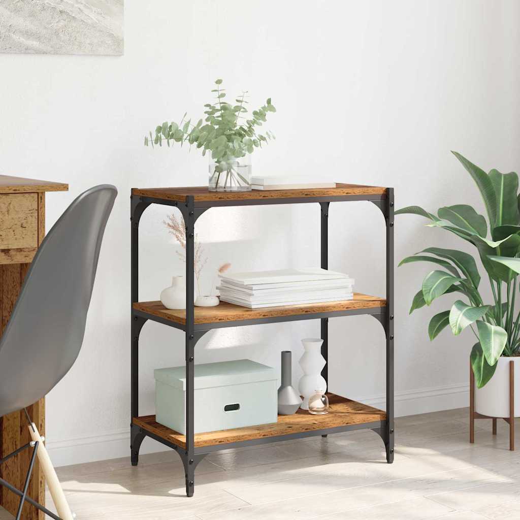 Bücherregal Altholz 60 x 33 x 70,5 cm Verbundholz und Eisen