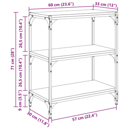 Bücherregal Schwarz Eichen-Optik 60 x 33 x 70,5 cm