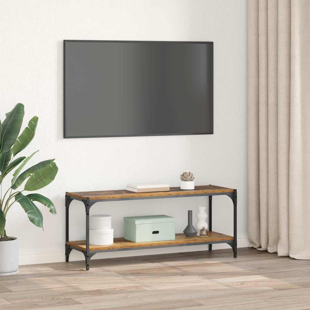 TV-Schränk Altholz 100x33x41cm Verbundholz und Eisen
