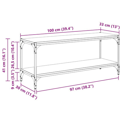 TV-Schränk Schwarz Eichen-Optik 100x33x41cm