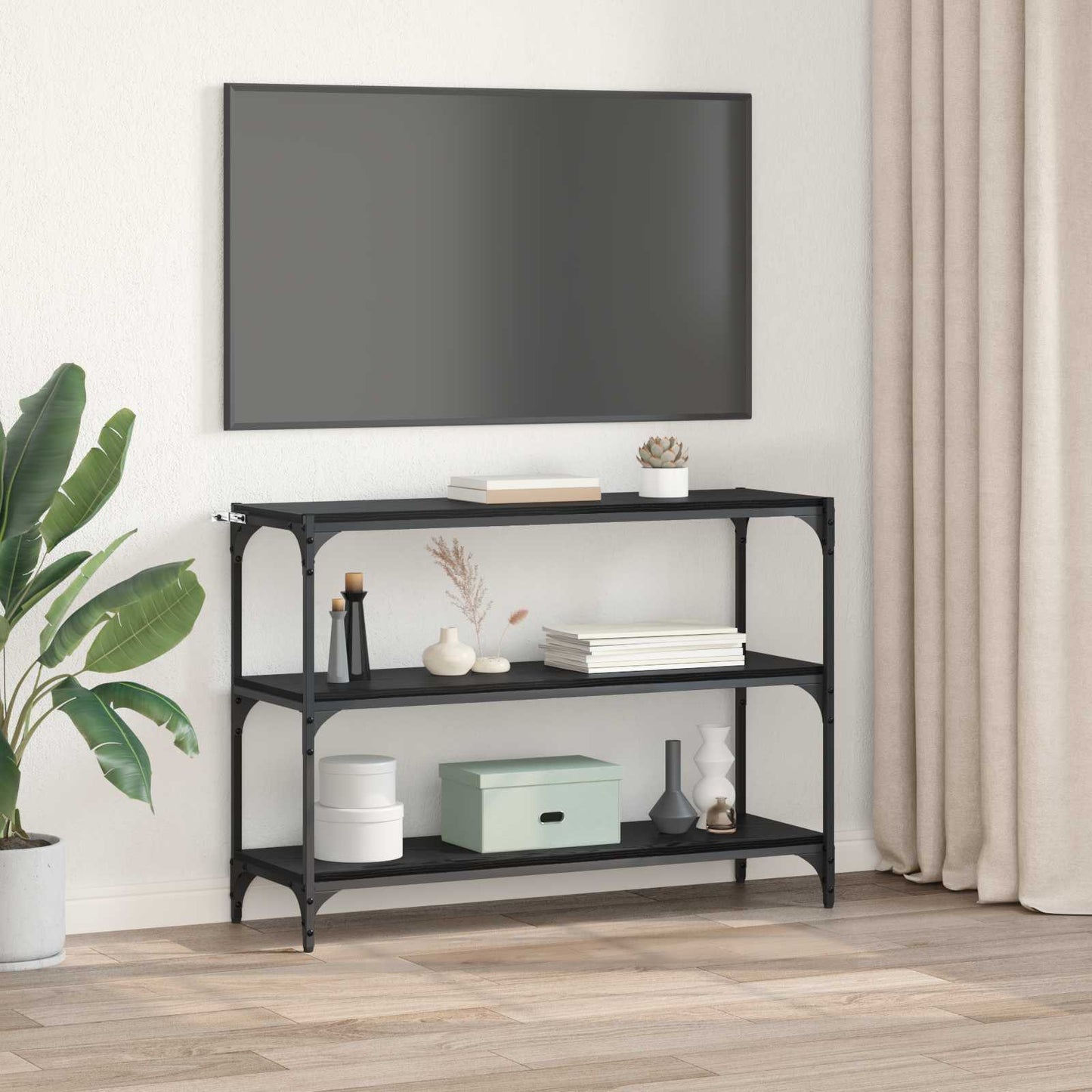 Bücherregal Schwarz Eichen-Optik 100 x 33 x 70,5 cm