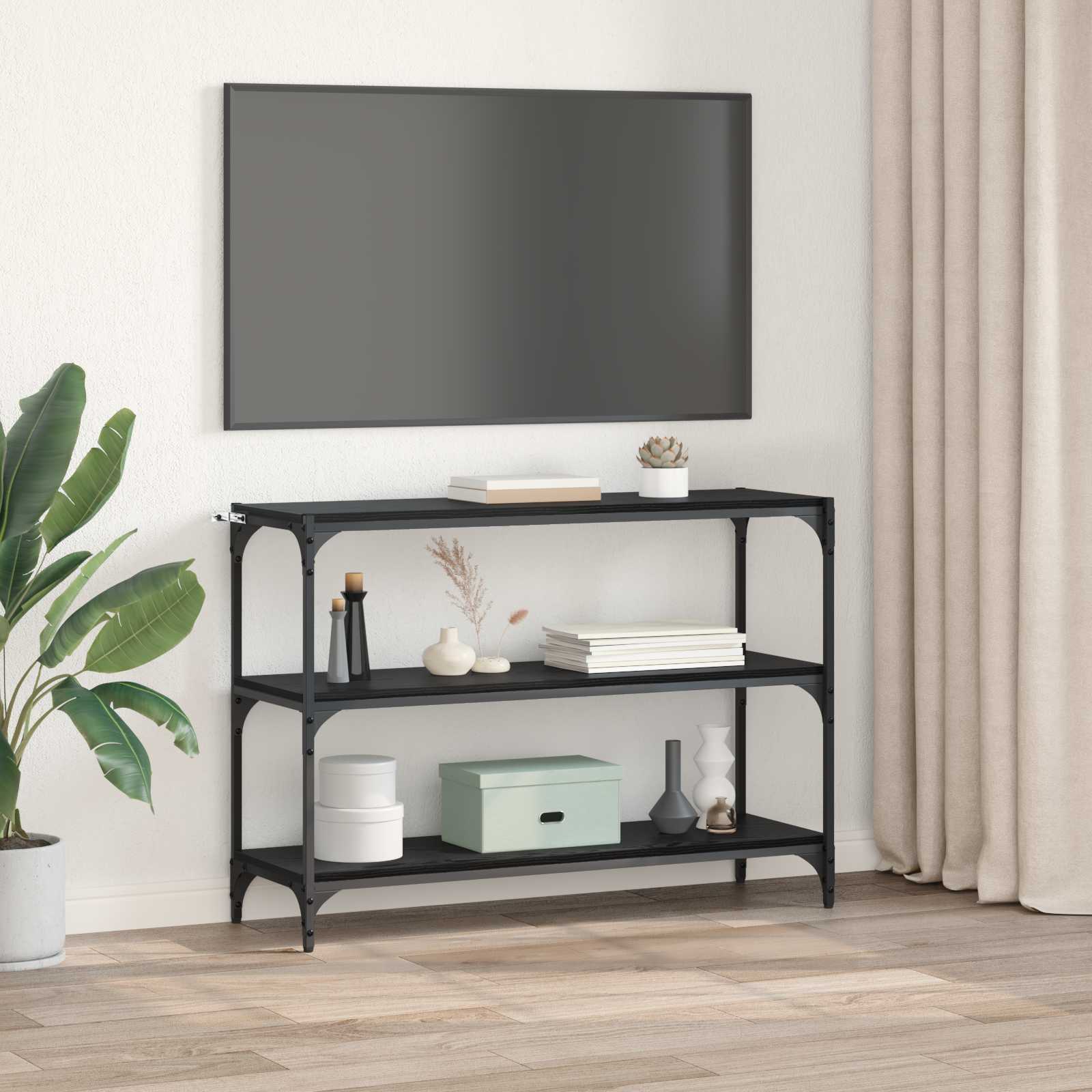 Bücherregal Schwarz Eichen-Optik 100 x 33 x 70,5 cm