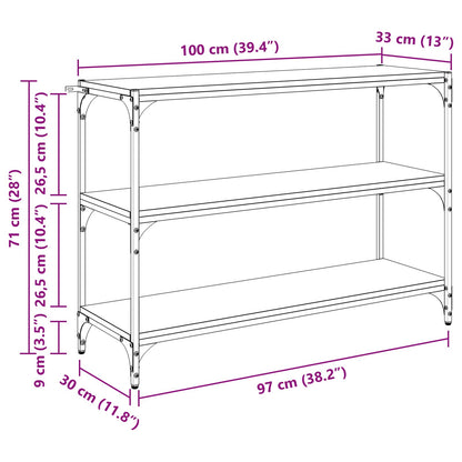 Bücherregal Schwarz Eichen-Optik 100 x 33 x 70,5 cm