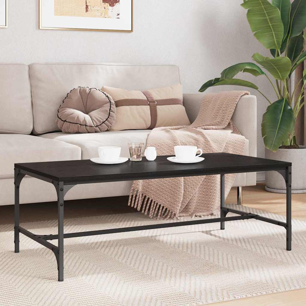 Couchtisch Schwarz Eichen-Optik 100 x 50 x 35 cm Holzwerkstoff