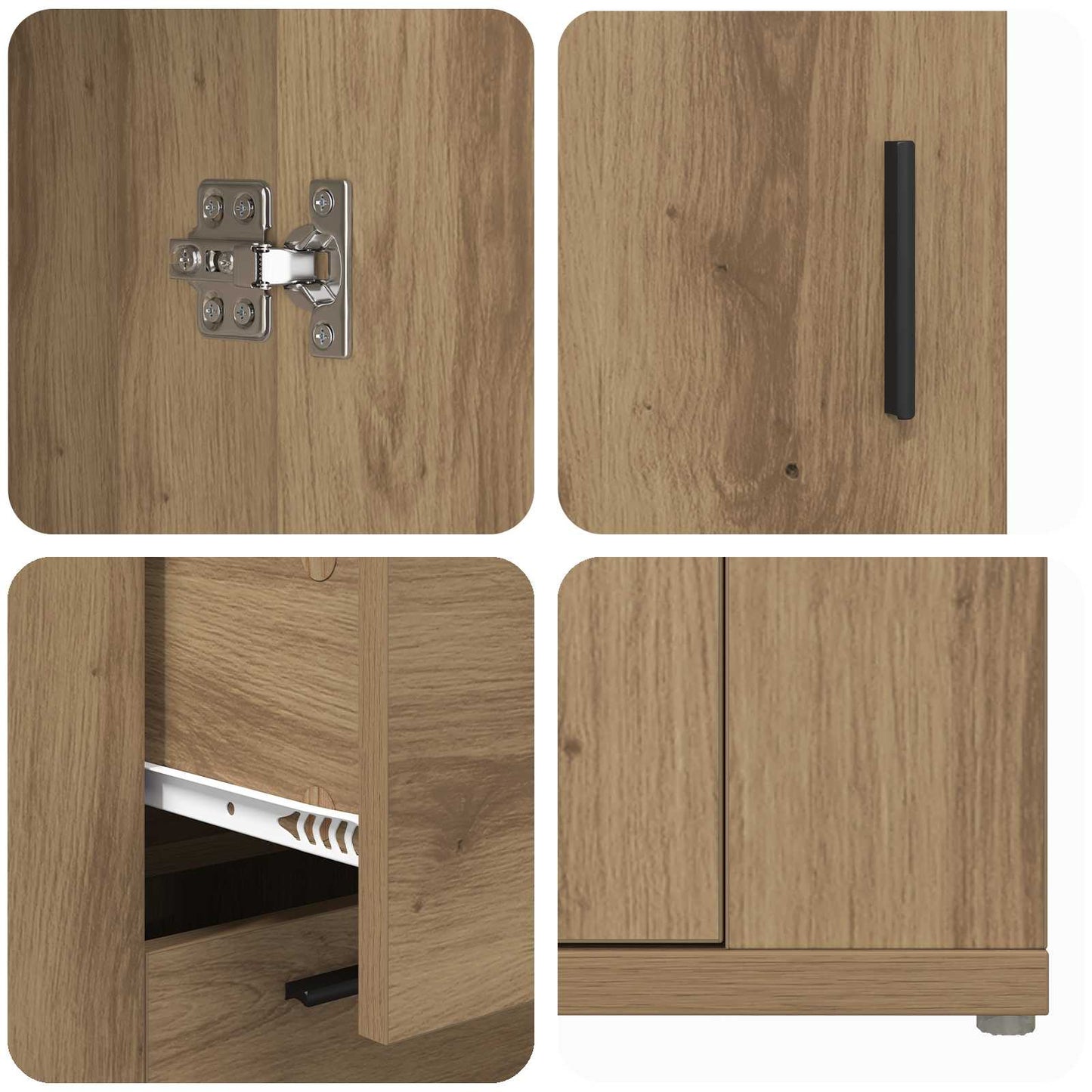 Sideboard Artisan-Eiche 100 x 33 x 59.5 cm Holzwerkstoff