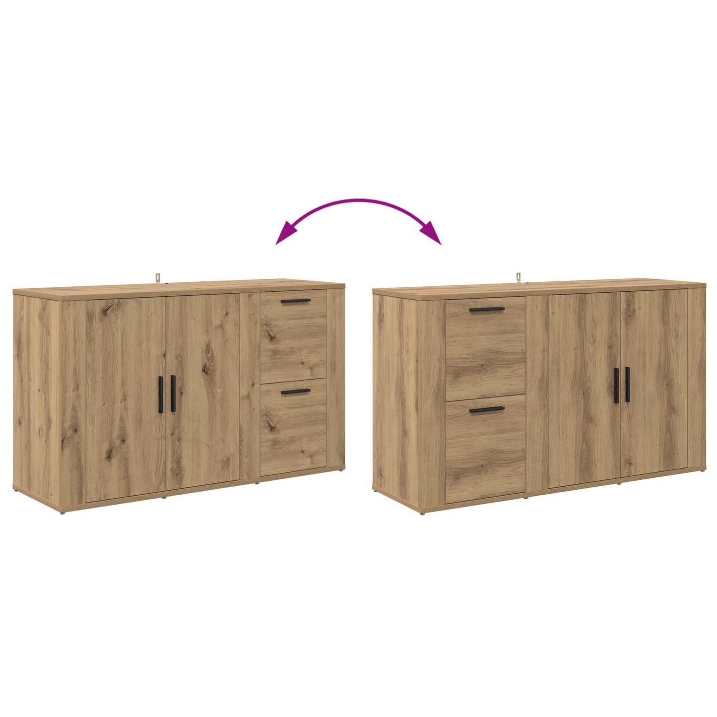 Sideboard Artisan-Eiche 100 x 33 x 59.5 cm Holzwerkstoff