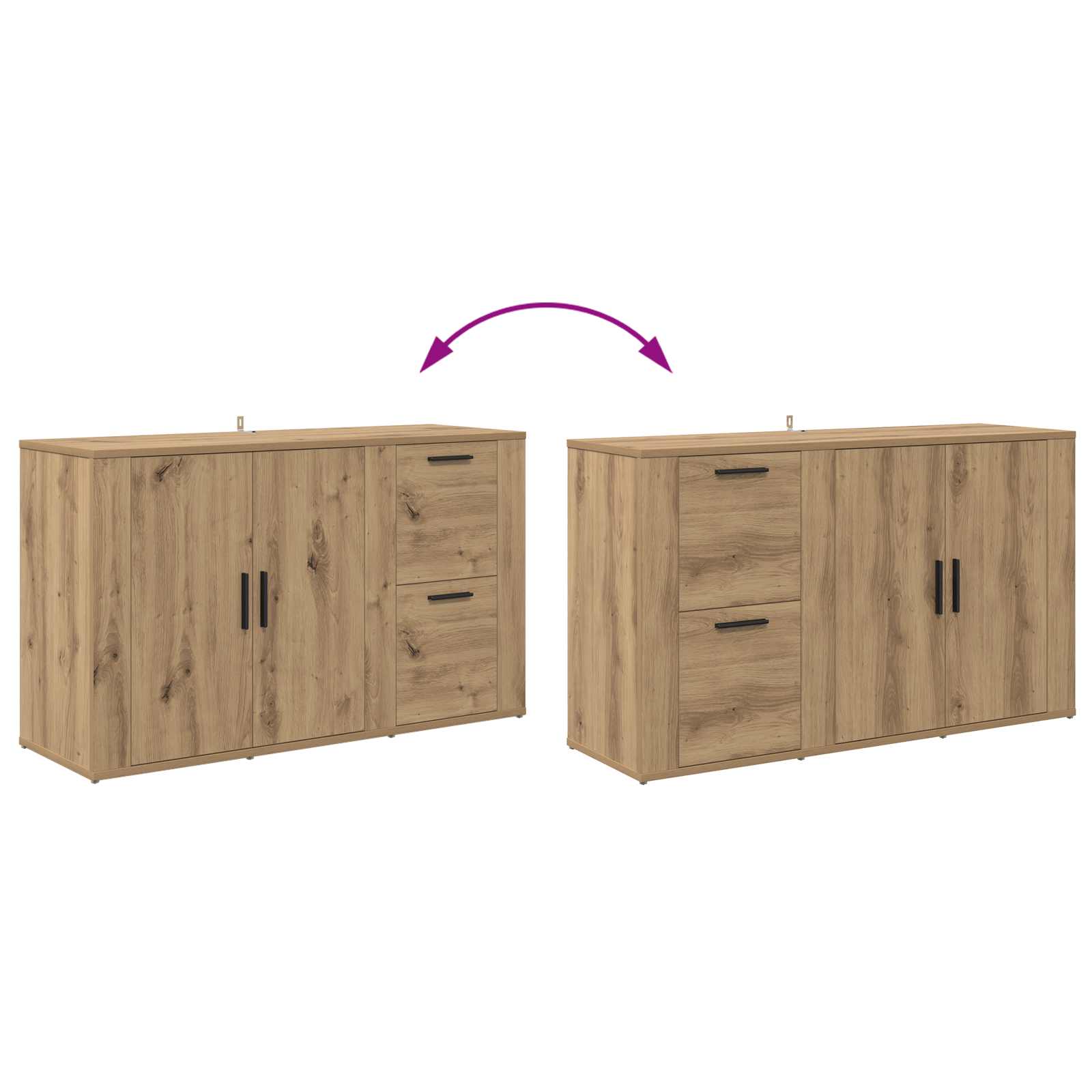 Sideboard Artisan-Eiche 100 x 33 x 59.5 cm Holzwerkstoff