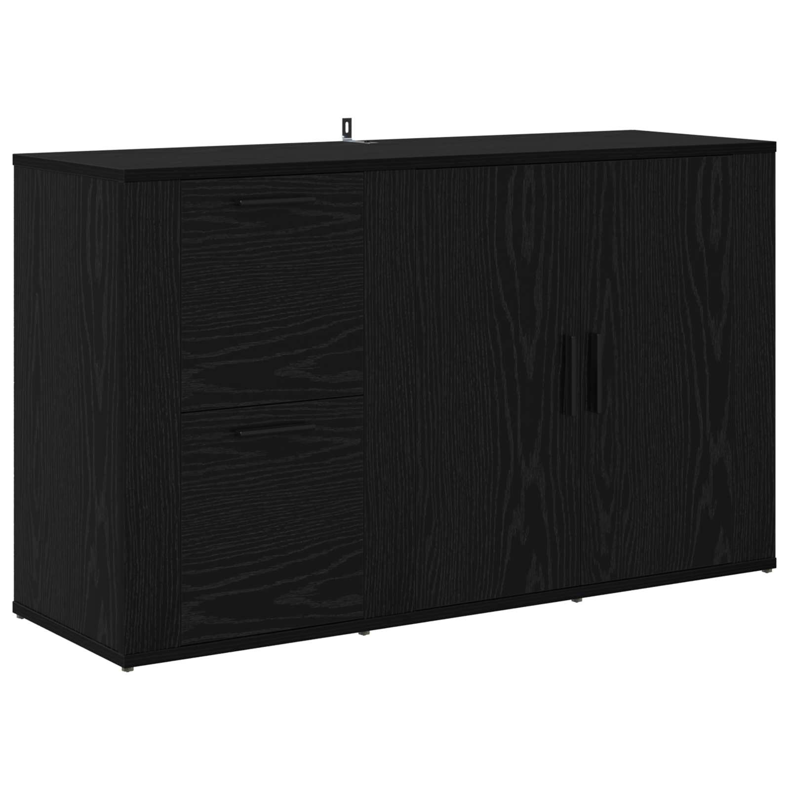 Sideboard Schwarz Eichen-Optik 100 x 33 x 59.5 cm Holzwerkstoff