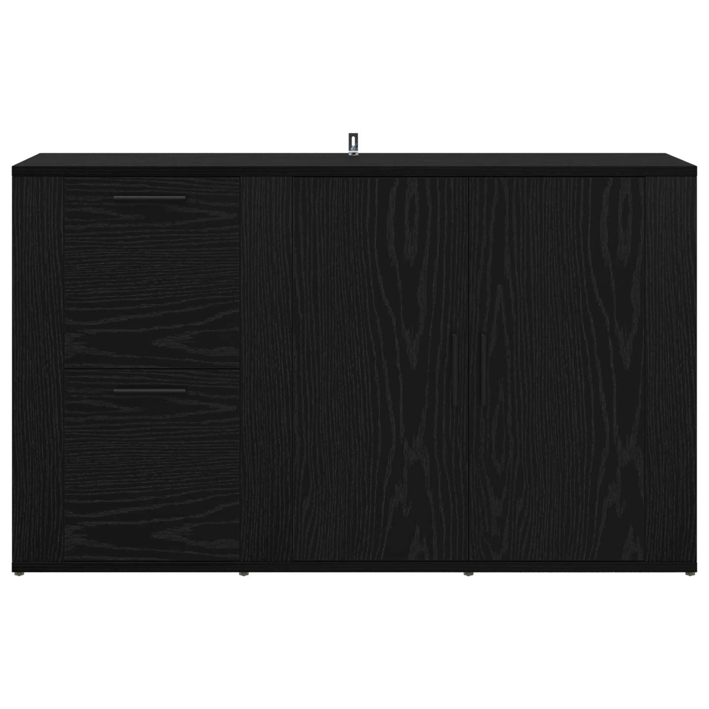 Sideboard Schwarz Eichen-Optik 100 x 33 x 59.5 cm Holzwerkstoff