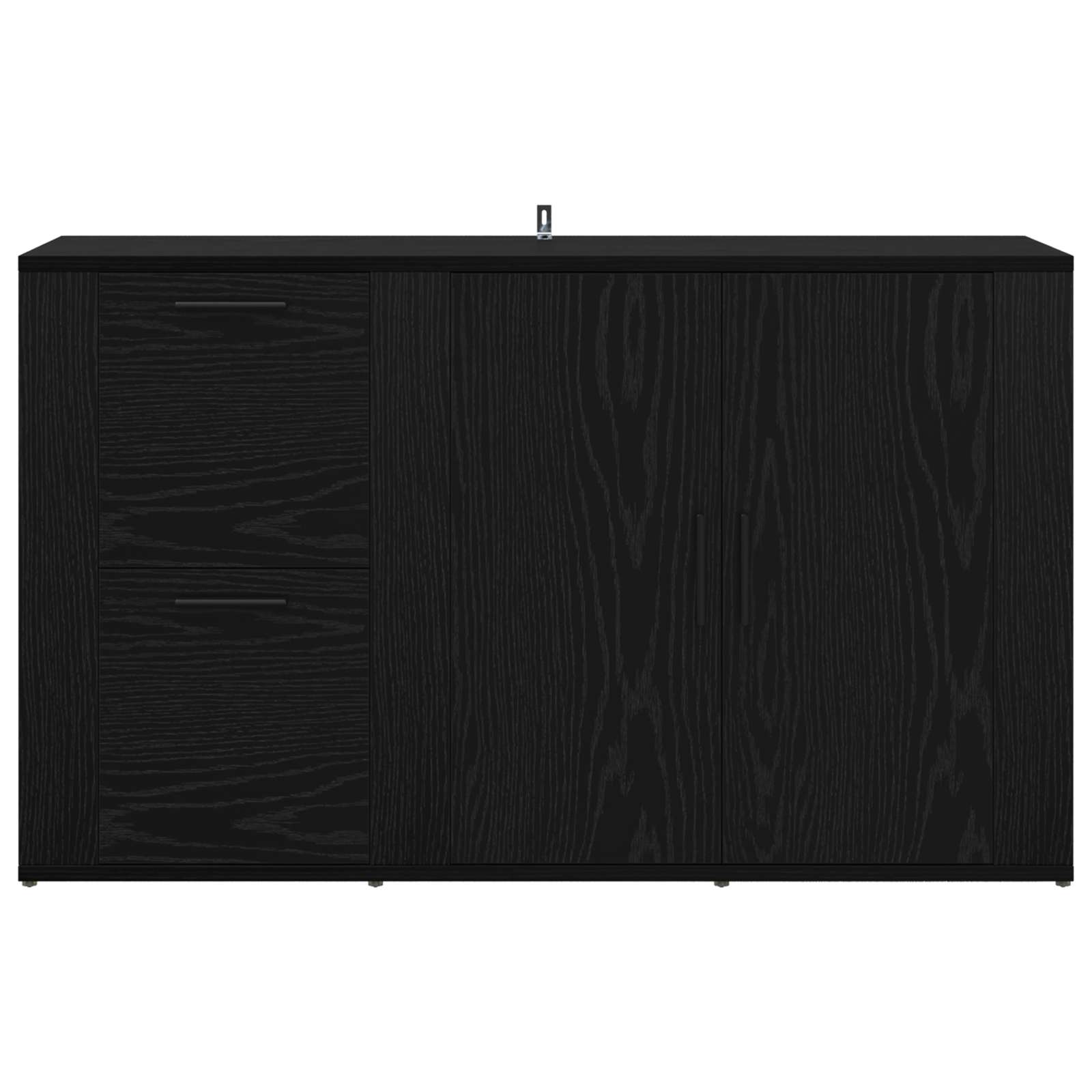 Sideboard Schwarz Eichen-Optik 100 x 33 x 59.5 cm Holzwerkstoff