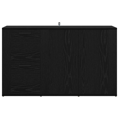 Sideboard Schwarz Eichen-Optik 100 x 33 x 59.5 cm Holzwerkstoff