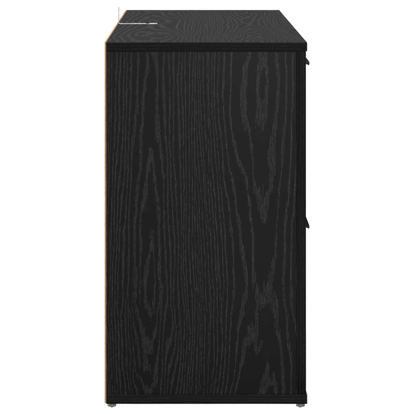 Sideboard Schwarz Eichen-Optik 100 x 33 x 59.5 cm Holzwerkstoff