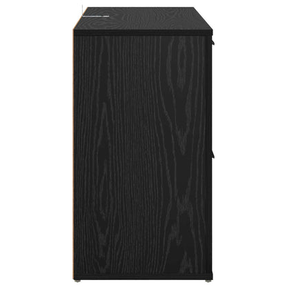 Sideboard Schwarz Eichen-Optik 100 x 33 x 59.5 cm Holzwerkstoff