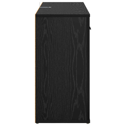 Sideboard Schwarz Eichen-Optik 100 x 30 x 59,5 cm Holzwerkstoff