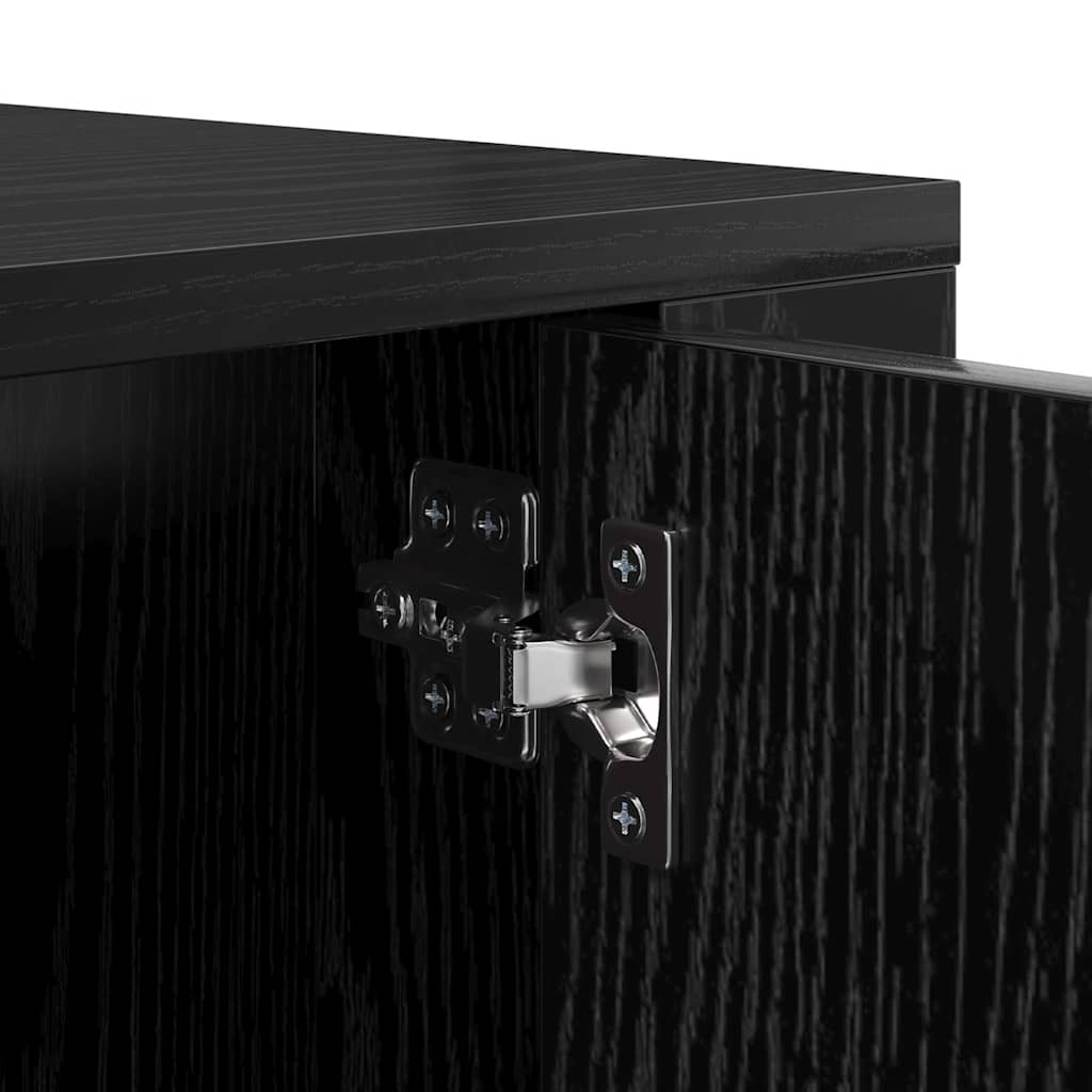 80 x 34,5 x 40 cm Schwarz Eichen-Optik Holzwerkstoff