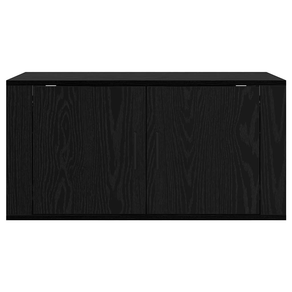 80 x 34,5 x 40 cm Schwarz Eichen-Optik Holzwerkstoff