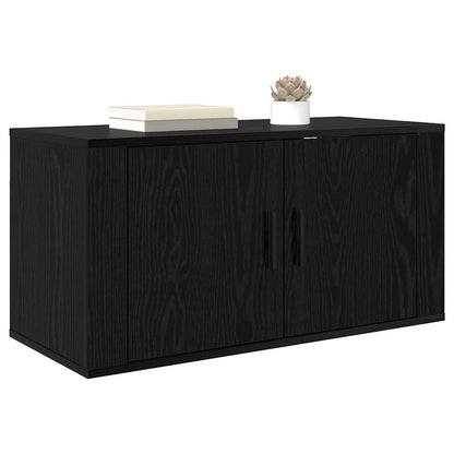 80 x 34,5 x 40 cm Schwarz Eichen-Optik Holzwerkstoff