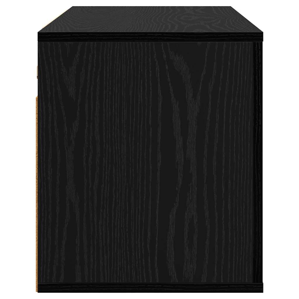 80 x 34,5 x 40 cm Schwarz Eichen-Optik Holzwerkstoff