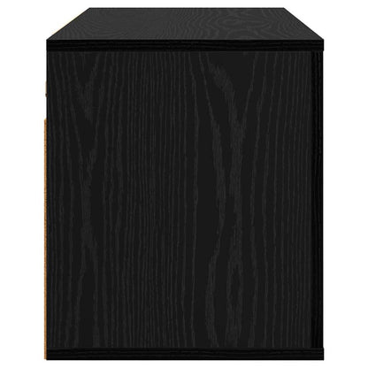 80 x 34,5 x 40 cm Schwarz Eichen-Optik Holzwerkstoff