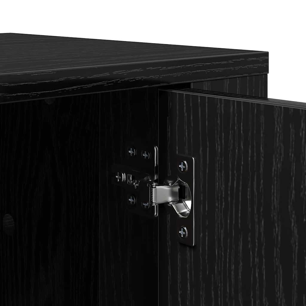 TV-Schränk 100 x 31,5 x 35 cm Schwarz Eichen-Optik