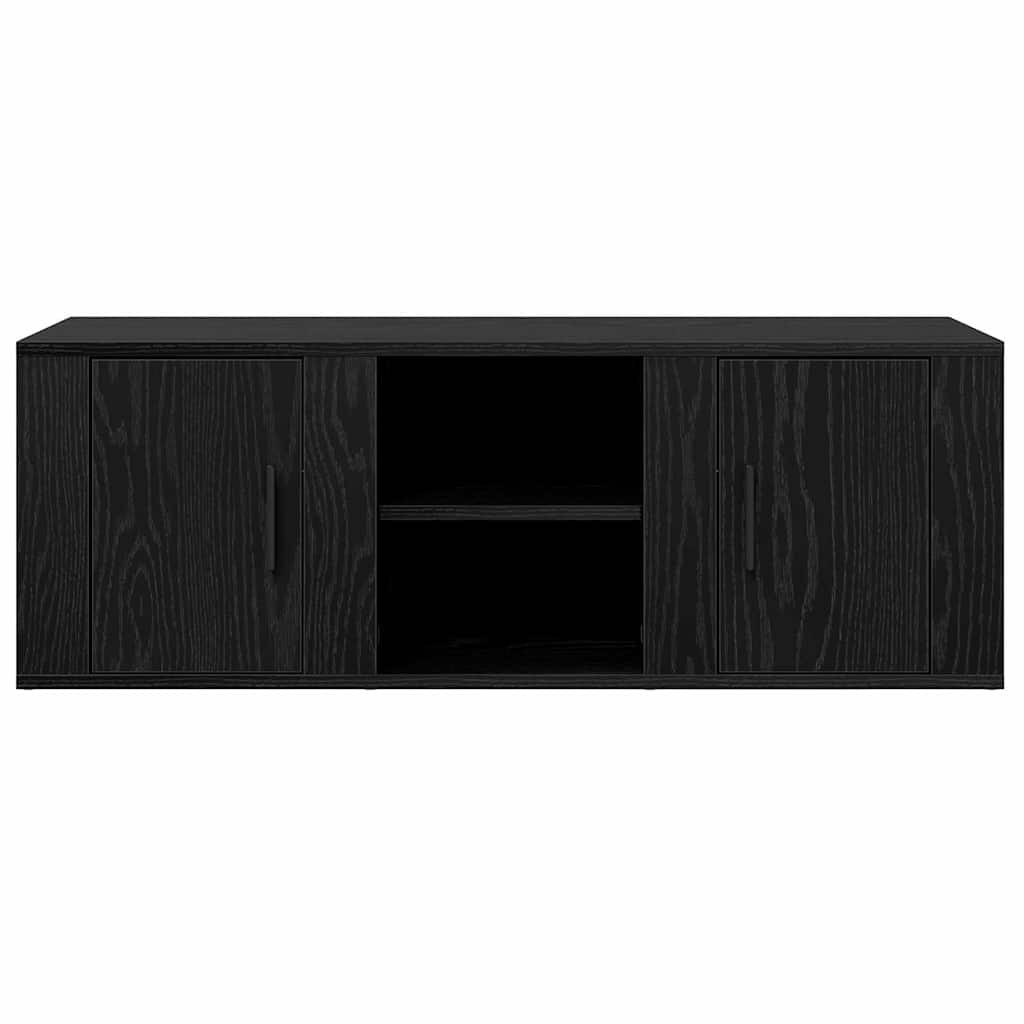 TV-Schränk 100 x 31,5 x 35 cm Schwarz Eichen-Optik