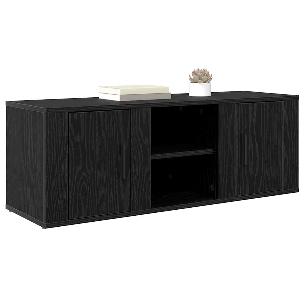 TV-Schränk 100 x 31,5 x 35 cm Schwarz Eichen-Optik